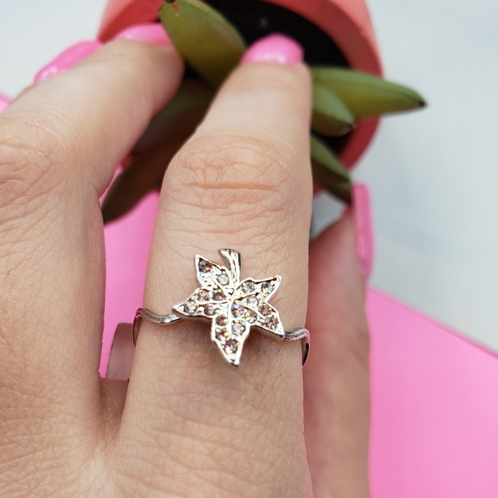 Fashion jewelry 18K Gold Plated leaf ring